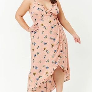 Forever 21 Polka Dot Floral Wrap Dress Sz 3X